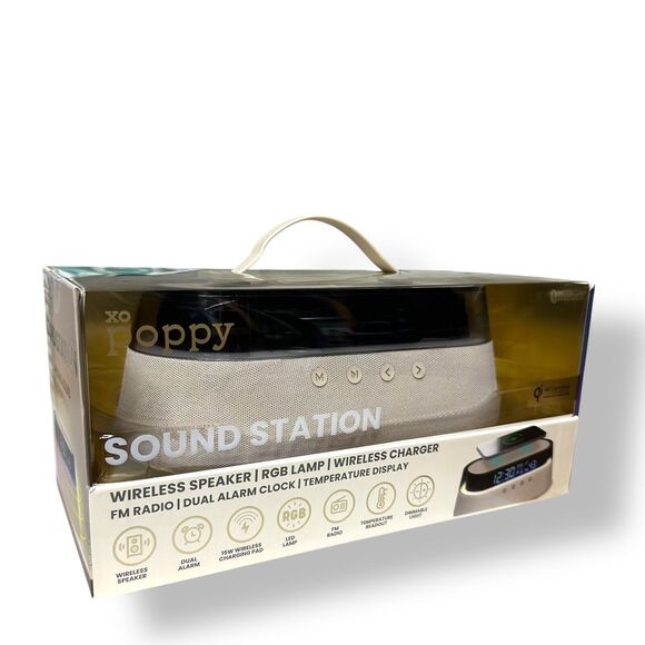 Sound Station Digital Alarm Clock Wireless Speaker Charging Pad RGB LED Lamp NEW - Picture 9 of 9